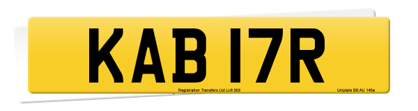 Registration number KAB 17R